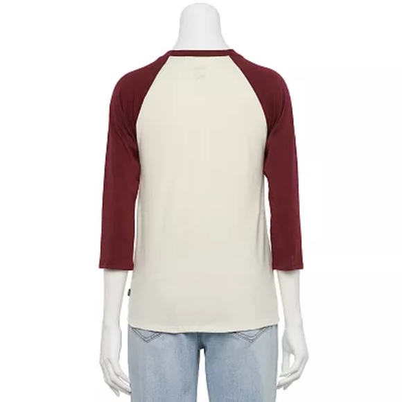 NWT Women's Vans Scripts Raglan Graphic Tee Long Sleeve M - Picture 2 of 4